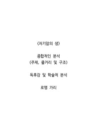 <자기앞의 생>  종합적인 분석 (주제, 줄거리 및 구조)  독후감 및 학술적 분석  로맹 가리