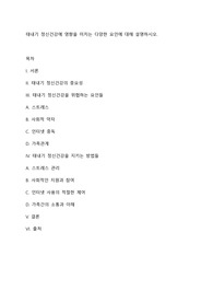 태내기 정신건강에 영향을 미치는 다양한 요인에 대해 설명하시오.