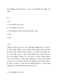 자선조직협회와 인보관을 비교하고, 두 기관이 사회복지정책에 미친 영향을 작성하세요.