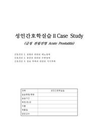 성인간호학 실습 급성 전립선염 CASE A+받았어용!! 간호진단 3개, 과정 2개
