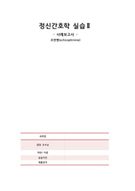 조현병 사례보고서