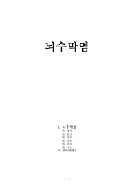 뇌수막염(meningitis) 레포트