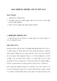 코이카 해외봉사단 합격 자소서