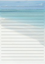 굿노트 편지지 서식 , 푸른 바다 하늘 모래사장