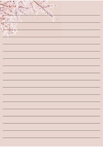 아이패드 굿노트 편지지 서식 , 핑크 분홍 벚꽃