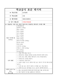 학교급식표준레시피-카레김치볶음밥
