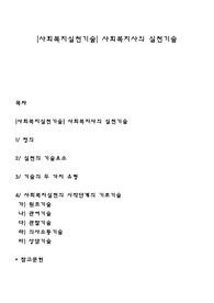 [사회복지실천기술] 사회복지사의 실천기술