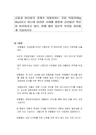금융과 비금융의 경계가 허물어지는 것을 빅블러(Big Blur)라고 하는데 이러한 시대에 발맞춰 금산불리 혁신이 이루어지고 있다. 이에 대한 자신의 의견을 자유롭게 기술하시오