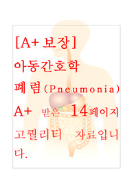 [A+보장]아동간호학 폐렴(Pneumonia)  간호과정, 컨퍼런스, 케이스스터디 14페이지 고퀄리티 자료입니다.