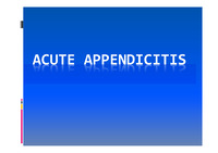 급성충수돌기염(Acute appendicitis)의 설명과 환자cast study 발표자료