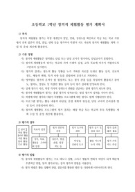 초등학교 1학년 창의적 체험활동 평가 계획서