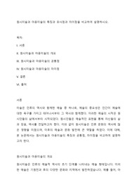 원시미술과 아동미술의 특징과 유사점과 차이점을 비교하여 설명하시오.
