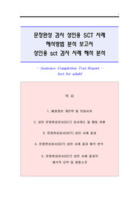 [A+]sct 문장완성검사의 이해와 활용. 성인 문장완성검사지 사례 해석과 분석 보고서(SCT 문장완성검사 실시방법. 해석적 요약)보고서 레포트. sct 양식 포함됨 다운