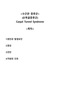 수근관 증후군 Carpal Tunnel Syndrome A+자료
