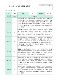 영아관찰일지 만 1세 1학기 10명 관찰기록