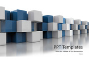 파란 큐브 고급 PPT 템플릿 다이어그램 그래픽 타입 flow 차트 아이콘