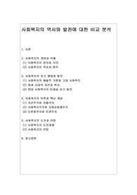 [사회복지] 사회복지의 역사와 발전에 대한 비교 분석