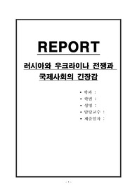 러시아와 우크라이나 전쟁과 국제사회의 긴장감