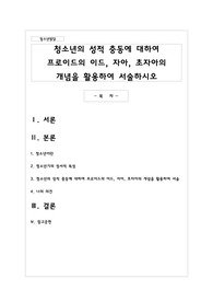 청소년의 성적 충동에 대하여 프로이드의 이드 자아 초자아의 개념을 활용하여 서술