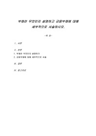 부채란 무엇인지 설명하고 금융부채에 대해 세부적으로 서술하시오.