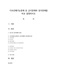 기초신체기능장애 중 급식장애와 섭식장애를 비교 설명하시오