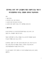 증가하는 한국 거주 난민들이 국가경쟁력에 미치는 긍정적 영향에 대하여 작성하여라