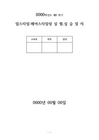 실습일지업스타일헤어스타일링0000학년도 제0 학기