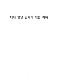 태내 발달 단계에 대한 이해
