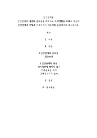 A+인간관계의 개념과 중요성을 파악하고 조직생활을 위해서 자신의 인간관계가 어떻게 이루어져야 하는지를 논리적으로 제시하시오