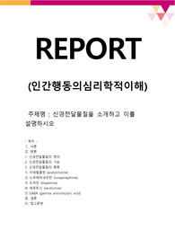 [인간행동의심리학적이해] 신경전달물질을 소개하고 이를 설명하시오