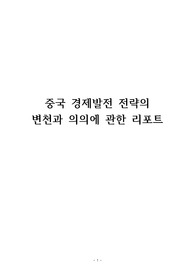 중국 경제발전 전략의 변천과 의의에 관한 리포트