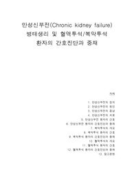 만성신부전(Chronic kidney failure) 병태생리 및 혈액투석/복막투석 환자의 간호진단과 중재