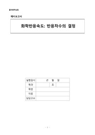 물리화학실험 실험 10 화학반응속도 반응차수의 결정 예비
