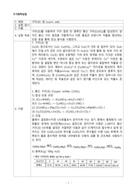 무기화학실험 실험 1 구리염의 합성, 황산구리의 정성반응 예비