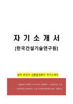 한국건설기술연구원 합격 자기소개서