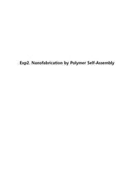 Exp2. Nanofabrication by Polymer Self-Assembly