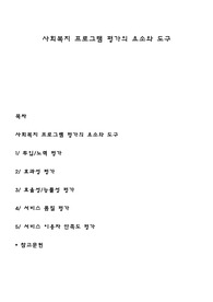 사회복지 프로그램 평가의 요소와 도구