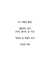 <내 이름은 빨강>  종합적인 분석 (주제, 줄거리 및 구조)  독후감 및 학술적 분석  오르한 파묵