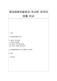 [중대재해처벌법] 중대재해처벌법과 유사한 외국의 법률 비교