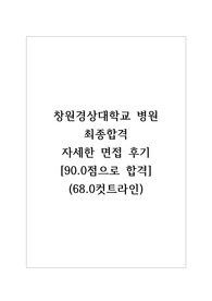 창원경상대학교 병원 최종합격자의 자세한 면접 후기