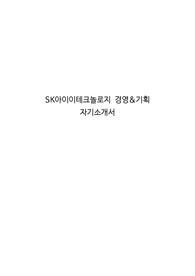 SK아이이테크놀로지 경영&amp;기획 자기소개서
