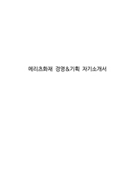 메리츠화재 경영&amp;기획 자기소개서