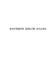 한국수력원자력 경영&amp;기획 자기소개서