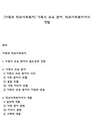 [가족과 학교사회복지] 가족의 교육 관여, 학교사회복지사의 역할