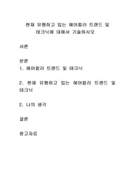 현재 유행하고 있는 헤어컬러 트랜드 및 테크닉에 대해서 기술하시오