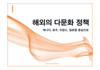 해외의 다문화 정책 캐나다, 호주, 프랑스, 일본을 중심으로