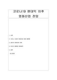 코로나19 팬데믹 이후 영화산업 전망