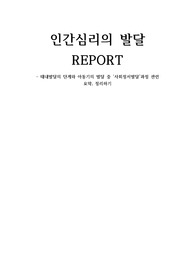 인간심리의 발달 태내발달의 단계와 아동기의 발달 중 사회정서발달 과정 관련