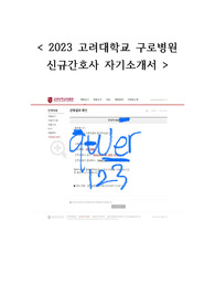 2023 고려대학교 구로병원 합격 자소서/신규간호사 자기소개서/ 합격인증O
