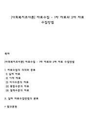 [사회복지조사론] 자료수집 - 1차 자료와 2차 자료 수집방법